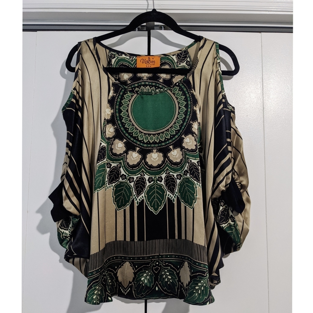 Voom by Joy Han Cut Out Silk Blouse